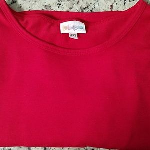 XXS LuLaRoe Irma Tunic Top - Solid Red
